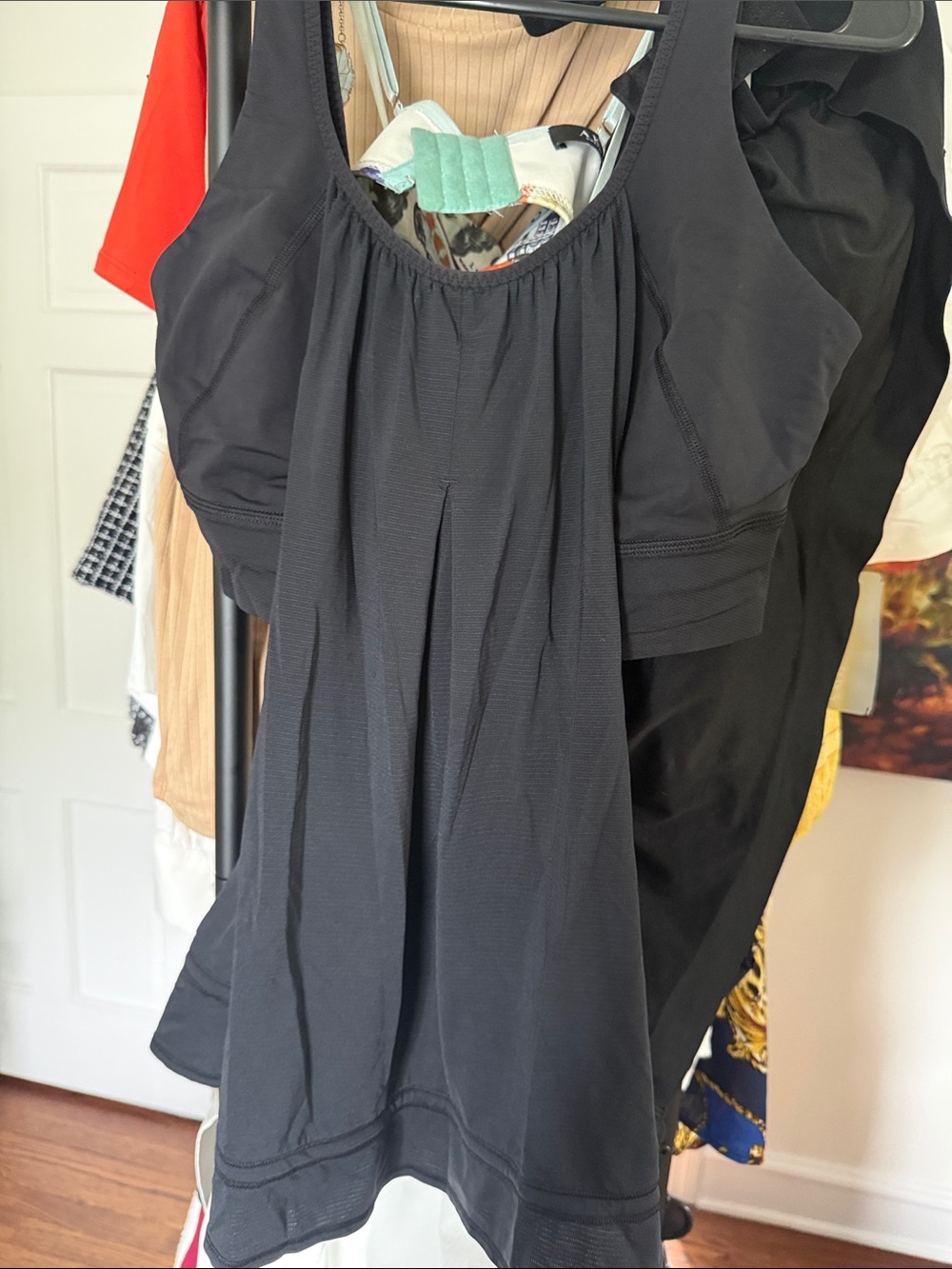 lululemon athletica Black Scoop-Neck Tank with Built-In Shelf Bra